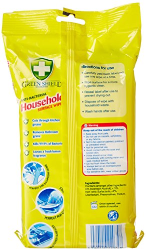 Green Shield Anti-Bacterial Household Surface Wipes (Pack of 8, Total 400) - Bargain Genie