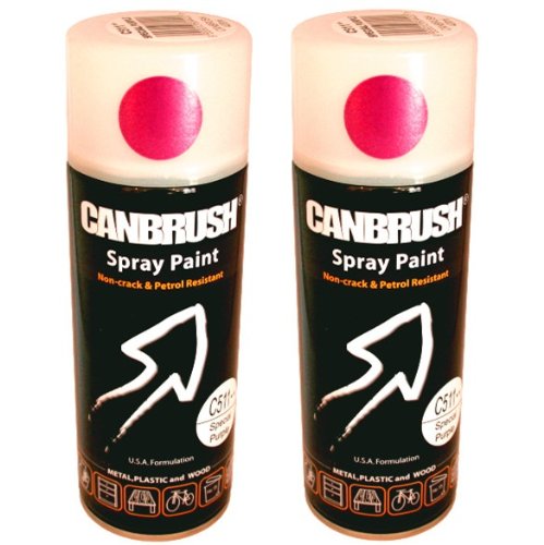 2 x CANBRUSH Spray Paint - For Metal Plastic & Wood 400ML Gloss Finish- Sparkling Purple* - Bargain Genie