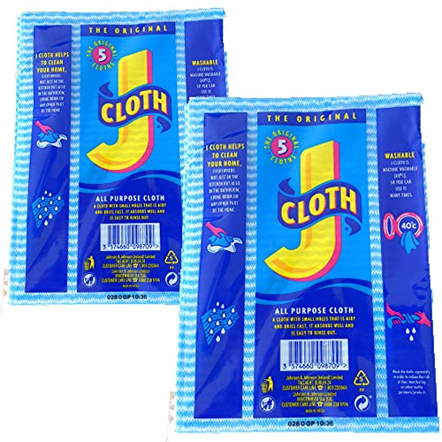 Johnston & Johnson J Cloths All Purpose Reusable Washable Cleaning Cloths 5 pack x 2 - Bargain Genie