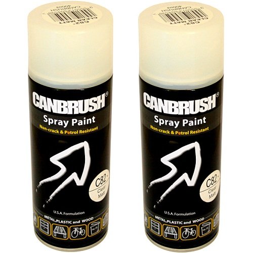 2 x CANBRUSH Spray Paint - for Metal Plastic & Wood 400ML - Clear Matt - Bargain Genie