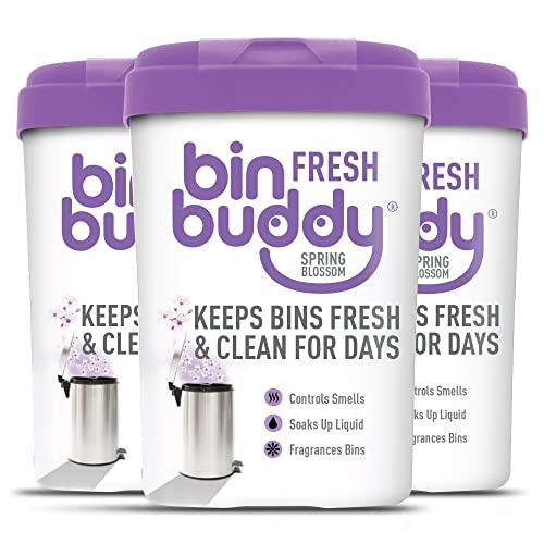 Bin Buddy Fresh Spring Blossom 450g x 3, Bin Freshener Deodoriser Powder, Leaves Your Bin Smelling Great, Suitable for Indoor and Outdoor Bins, Pack of 3 - Bargain Genie