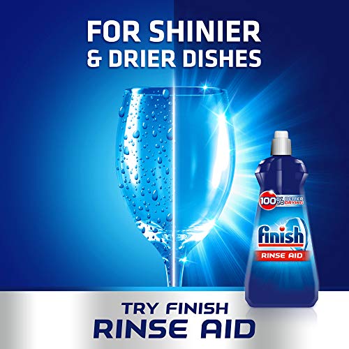 Finish Dishwashing Rinse Aid Liquid Shine and Protect Pack of, BLUE, 800ML, 1 count, (Pack of 2)