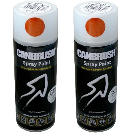 2 x CANBRUSH Spray Paint - for Metal Plastic & Wood 400ML - Dark Nyatoh - Bargain Genie