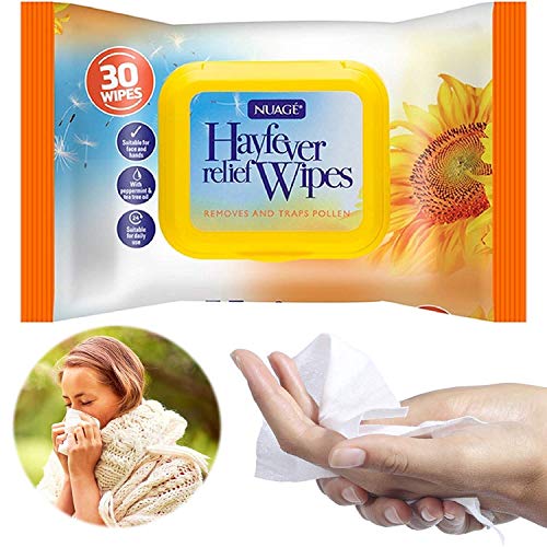 30 x Hayfever & Allergy Relief Wipes for Hand & Face Traps Pollen Dust Dirt Pet Allergy Wet Hay Fever Wipes (150 Wipes (5 Packet)) - Bargain Genie