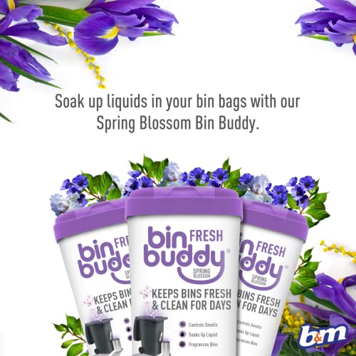 Bin Buddy Fresh Spring Blossom 450g x 3, Bin Freshener Deodoriser Powder, Leaves Your Bin Smelling Great, Suitable for Indoor and Outdoor Bins, Pack of 3 - Bargain Genie