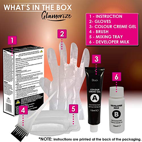 2pk Root Touch Up Black Hair Dye No.1 | Easy to Use, Fade Resistant Hair Colour | Includes 2 Colour Creme Gel, 2 Developer Milk, 2 Plastic Gloves, 2 Brushes and Detailed Instruction Manuals and Tray - Bargain Genie