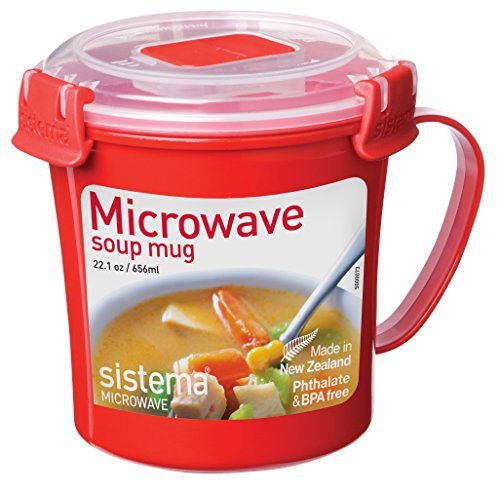 2 X Sistema Microwave Soup Mug - 656 ml, Red