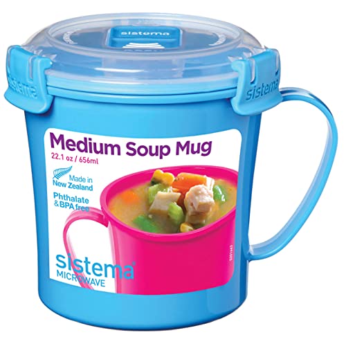 Sistema To Go Microwave Soup Mug - 656 ml, Assorted Colours - Bargain Genie