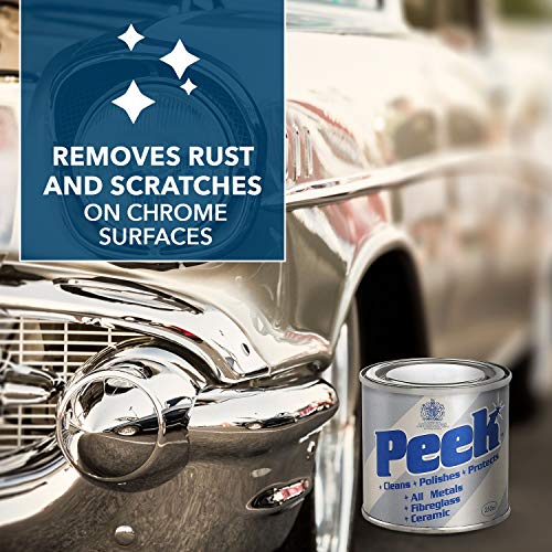 Peek 33700 Metal Cleaner Polishing Compound Paste to Clean, Polish, Shine and Protect Stainless Steel, Silver, Chrome, Fibreglass and Ceramic, 250ML - Bargain Genie