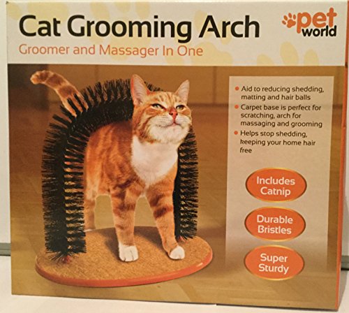 Cat Grooming Arch - Cat Scratch Post - Cat Massager - Includes Catnip - Bargain Genie