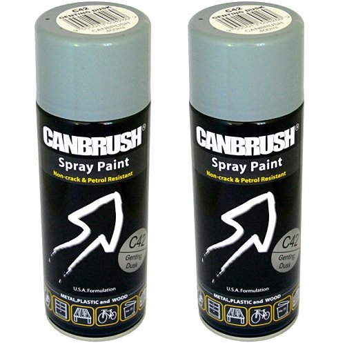 2 x CANBRUSH Spray Paint - for Metal Plastic & Wood 400ML Gloss Finish - Genting Dusk - Bargain Genie