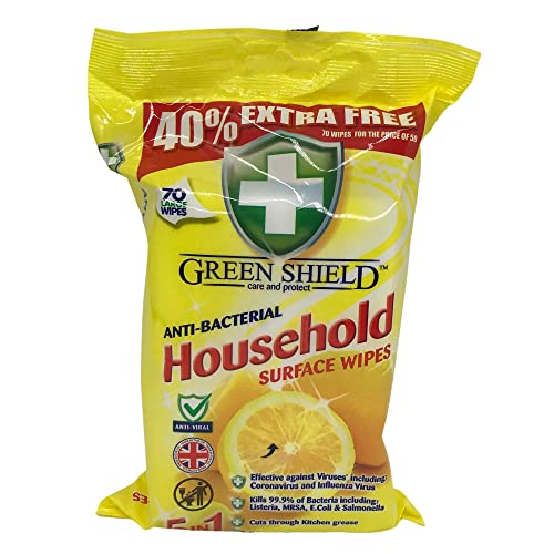 Greenshield Antibac Household Surface Wipes Box,70 Wipes Each 70 (Box Of 12)