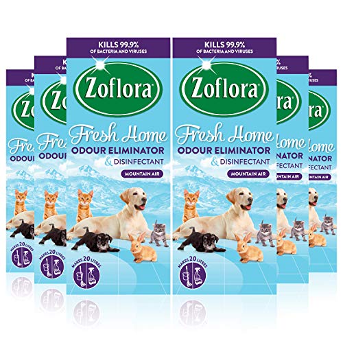 Zoflora Fresh Home, Mountain Air 6 x 500ml, Concentrated 3-in-1 Multipurpose Disinfectant Kills 99.9% of Bacteria & Viruses