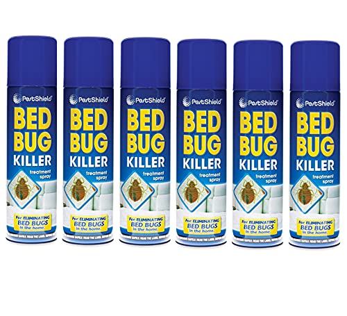 6 Bed Bug Flea Killer Spray Pestshield Bed Bug Treatment Carpet Mattress 200ml - Bargain Genie