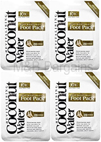 4 x Treatment Deep Moisturising Revitalising Coconut Water Foot Pack - Bargain Genie