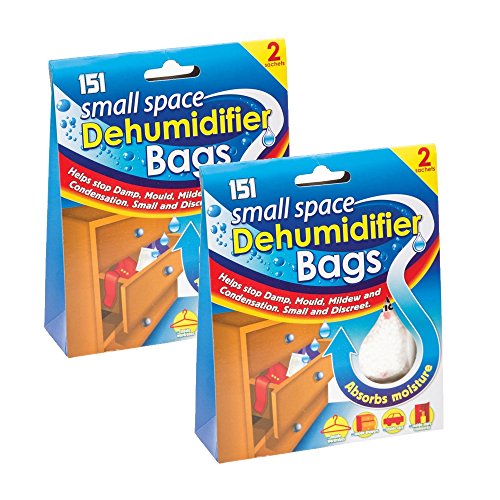 2 Packs Containing 4 X 36 Gram Sachets Small Space Interior Dehumidifier Bag Damp Mould Moisture Car Clothes 151 - Bargain Genie