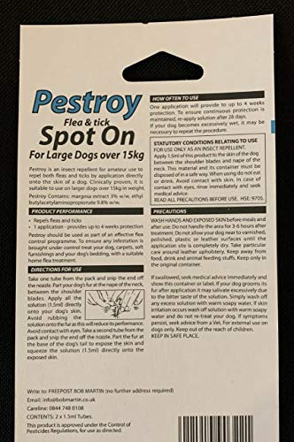 Pestroy Bob Martin FLEA DROPS LARGE DOG 15kg x 3 MONTH SUPPLY - Bargain Genie