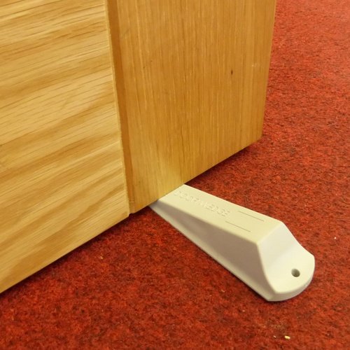 2 x Grey Rubber Door Wedge Stoppers - Bargain Genie