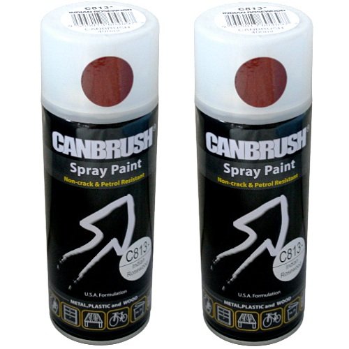 2 x CANBRUSH Spray Paint - For Metal Plastic & Wood 400ML - Indian Rosewood - Bargain Genie