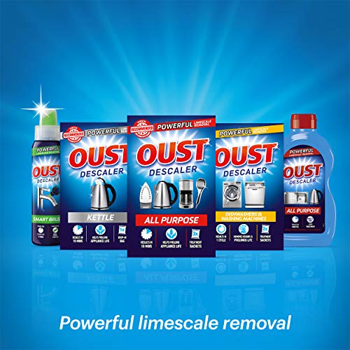 Oust Powerful All Purpose Liquid Descaler, Limescale Remover – Ideal for Kettles, Coffee Machines, Irons and Shower Heads (500 ml x8), multicoloured - Bargain Genie