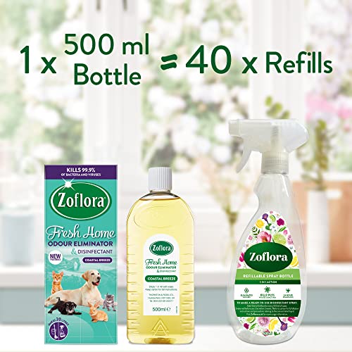 Zoflora Fresh Home, Coastal Breeze 500ml, Concentrated 3-in-1 Multipurpose Disinfectant Kills 99.9% of Bacteria & Viruses