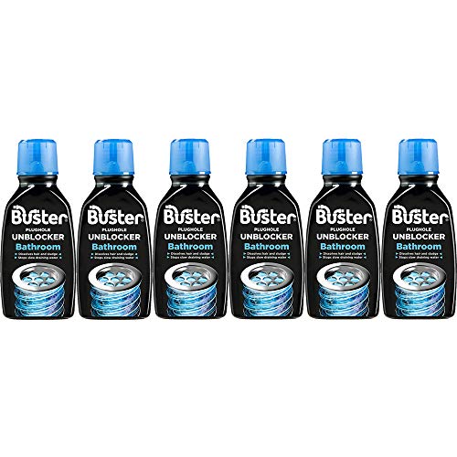 Buster Bathroom Drain Clear Plughole Unblocker 300ml Dissolves Hair & Soap (6 Bottles) - Bargain Genie