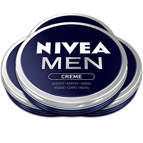 NIVEA Men Creme (Pack of 5, 150ml), Intensive Everyday Moisturising Cream for Whole Body, Fast-Absorbing Face, Body and Hand Cream, with Vitamin E and Aloe Vera Formula - Bargain Genie