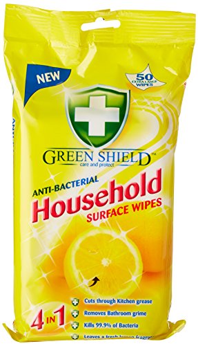 Green Shield Anti-Bacterial Household Surface Wipes (Pack of 8, Total 400) - Bargain Genie