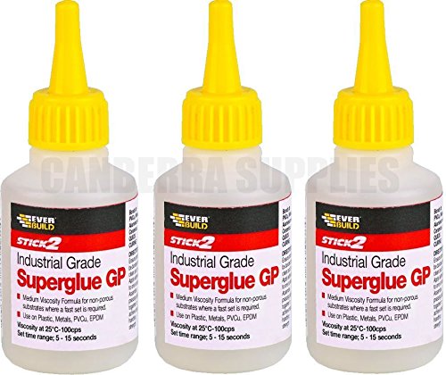 Everbuild Industrial Grade Superglue GP 50 g Pack of 3 - Bargain Genie