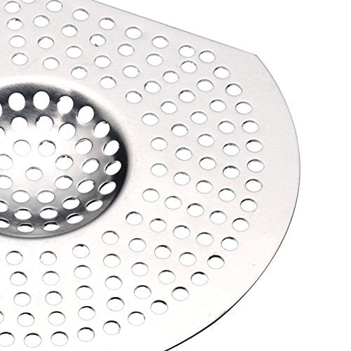 KitchenCraft Flat Sink Strainer / Shower Drain Hair Catcher, Aluminium, 13.5 cm - Bargain Genie