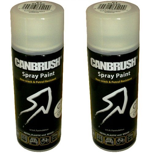 2 x CANBRUSH Spray Paint - For Metal Plastic & Wood 400ML Gloss Finish- Clear - Bargain Genie