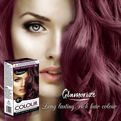 2pk Pure Burgundy Hair Dye | Easy to Use, Fade Resistant Hair Colour | Includes 2 Colour Cream Gel, 2 Developer Milk, 2 Plastic Gloves and Detailed Instruction Manuals | Beautiful Hair At Home - Bargain Genie