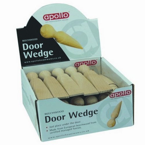 10 X Apollo Traditional Beech Door Stop Wedge - Bargain Genie