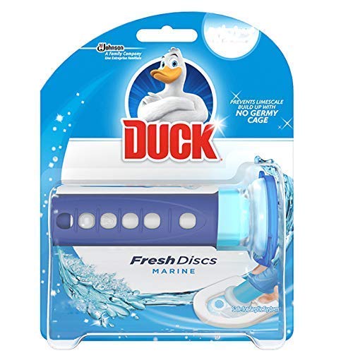 4 x Toilet Duck Fresh Discs Marine 6 Shot Toilet Gel Cleaner & Applicator - Bargain Genie