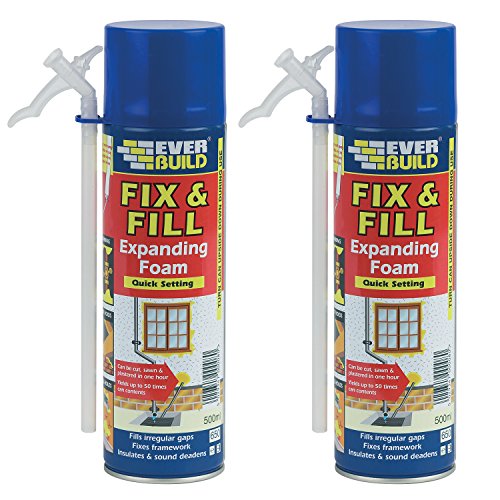 Everbuild 2Pc 500Ml Fill & Fix Quick Setting Polyurethane Expanding Foam White - Bargain Genie