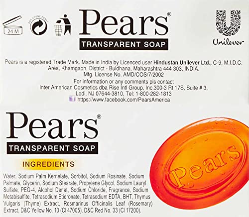 Pears Soap – Pure & Gentle with Mint Extract Transparent Blue Care Soap - 125g bar - Bargain Genie