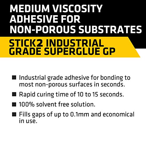 Everbuild Stick 2 Industrial Grade High Viscosity Superglue, Clear, 50 g - Bargain Genie