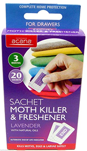 Acana Sachet Moth Killer & Freshener with Lavender Fragrance Pack of 20 3 Months - Bargain Genie