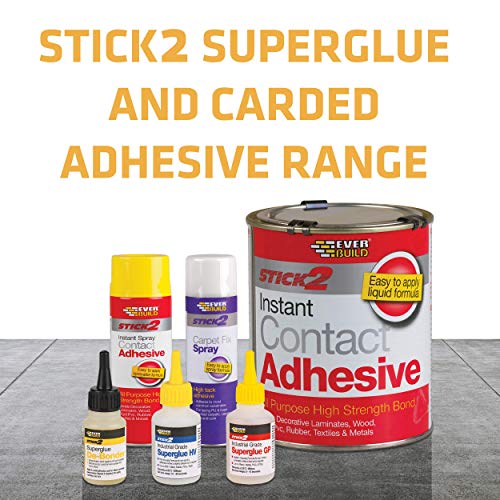 Everbuild Stick 2 Industrial Grade High Viscosity Superglue, Clear, 50 g - Bargain Genie