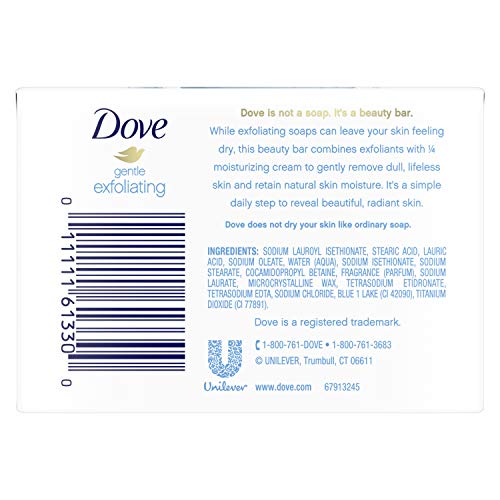 Dove Beauty Bar, Gentle Exfoliating 4 oz, 4 Bar by Dove - Bargain Genie