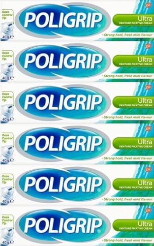 Poligrip Denture Fixative Cream Ultra 40g x 6 Packs by GSK