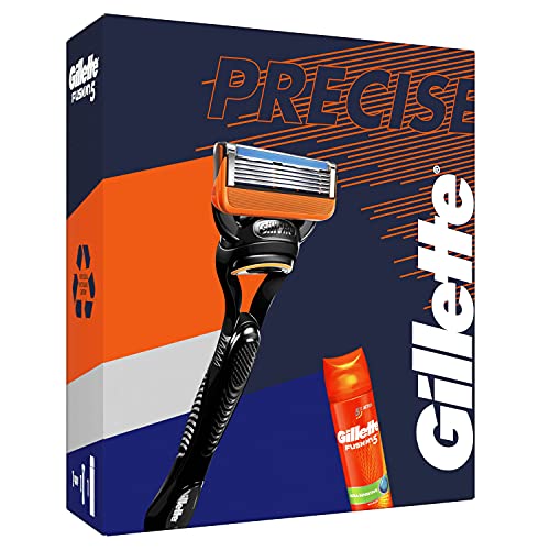 Gillette Fusion5 Razor + Shaving Gel Gift Set, Pack of 2