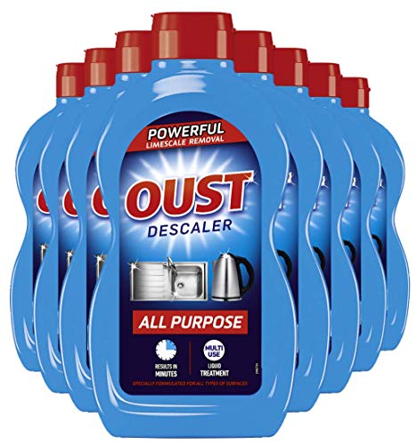 Oust Powerful All Purpose Liquid Descaler, Limescale Remover – Ideal for Kettles, Coffee Machines, Irons and Shower Heads (500 ml x8), multicoloured - Bargain Genie