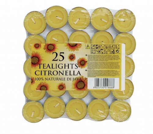 Prices Citronella Tealight Candles Mosquito Fly Insect Repeller Pack of 25 Wax For Home Outdoor - Bargain Genie