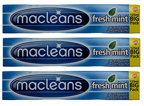 3 X Macleans Toothpaste Fresh Mint Freshmint Fluoride Toothpaste - 125ml - Bargain Genie