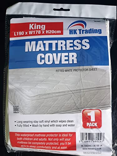 King Size Vinyl Plastic Fitted Mattress Bed Cover Sheet Protector