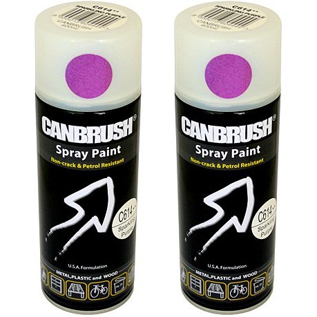 2 x CANBRUSH Spray Paint - For Metal Plastic & Wood 400ML Gloss Finish- Sparkling Purple