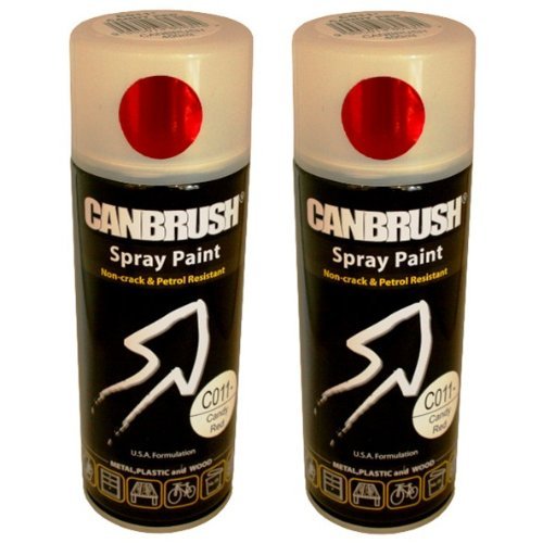 12 x CANBRUSH Spray Paint – for Metal Plastic & Wood 400ML Gloss Finish – Candy Red