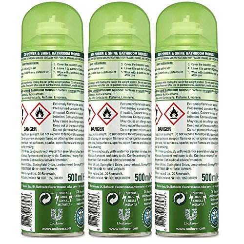 3 x 500ml Mousse Citrus Foam Spray Bathroom Kitchen Cleaner