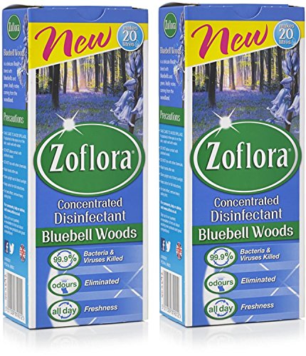 Zoflora 2 x Concentrated Antibacterial Disinfectant Bluebell Woods 500ml - Bargain Genie